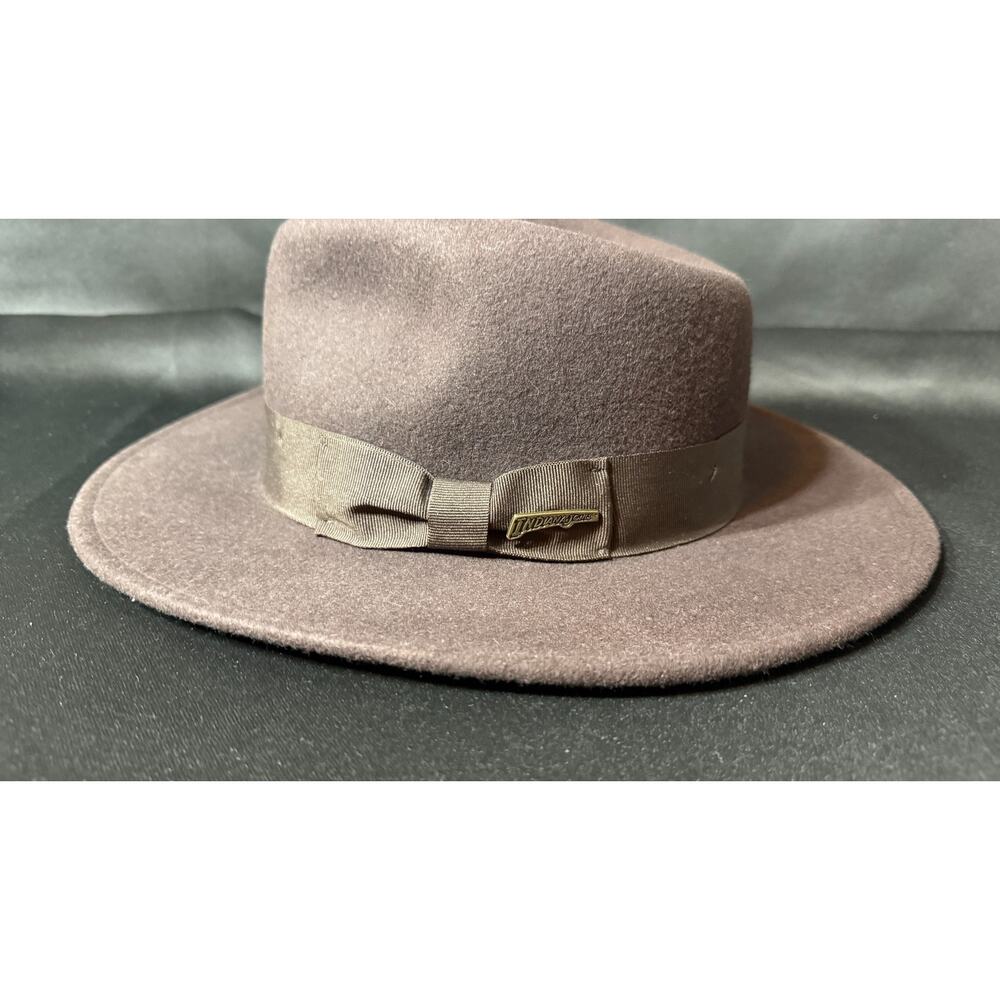 Indiana Jones Brown Wool Felt Fedora Safari Hat Adult Medium Size 71/4 NWOT - Picture 4 of 12